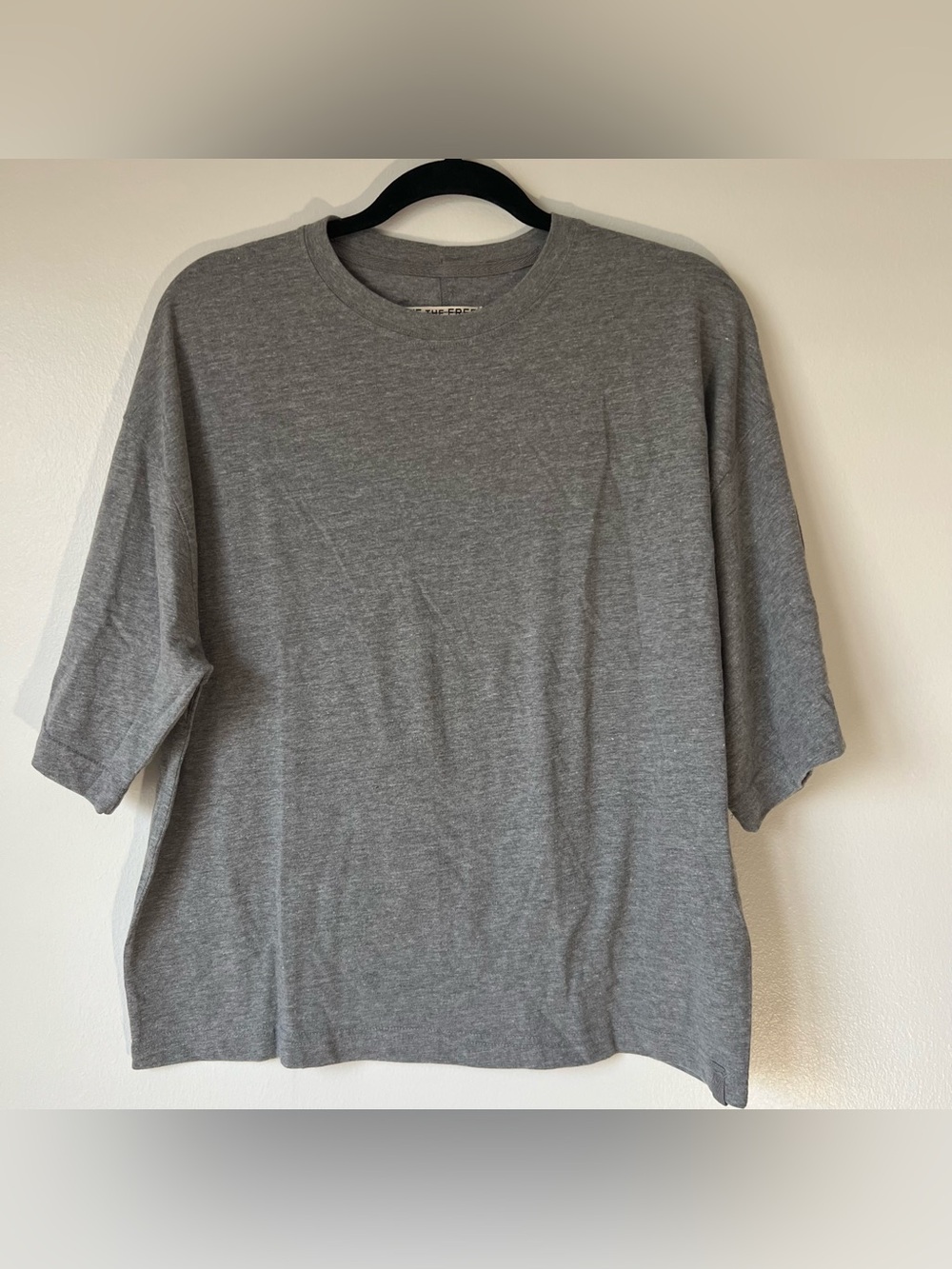 Free People Oversized Grey Tee